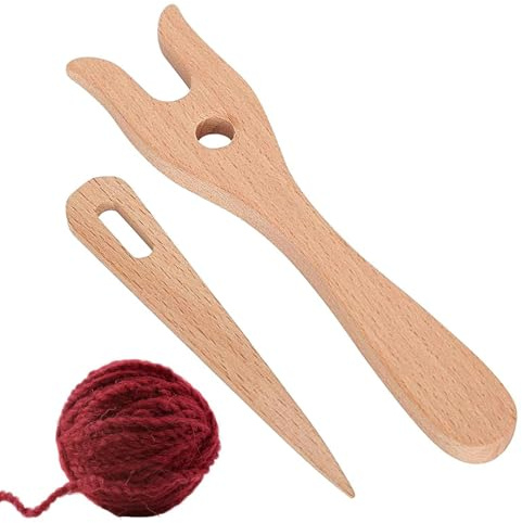 Generisch Lucet Fork - Knitting Fork with Eye Pin, Lucet Braiding Fork