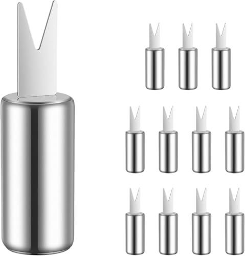 Satiskid 12 soportes de mazorca de maíz de acero inoxidable, tenedores reutilizables para barbacoa, camping, picnic, brochetas de maíz resistentes, herramientas de cocina