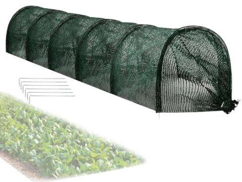 Trädgårdstunnel – skyddstunnel med fågelskyddsnät | Växtskydd för rabatter | robust nätsystem mot fåglar och skadedjur för säker skördeoptimering