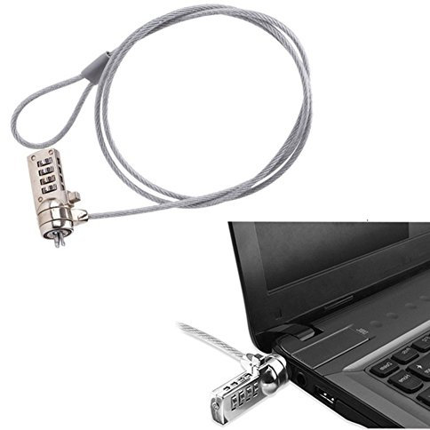 Homy Candado de Seguridad para Ordenador portátil, Cable de Seguridad Bloqueo de portátil, 4 Dígitos Combinación de Seguridad para Laptop Portátil PC