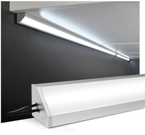 King Led - Barretta a Led Angolare con Misura Personalizzabile da 30cm a 200cm - Lampada LED per sottopensili piano cottura scrivania e piano di lavoro - Dimmerabile (200 cm, Luce Naturale 4000K)