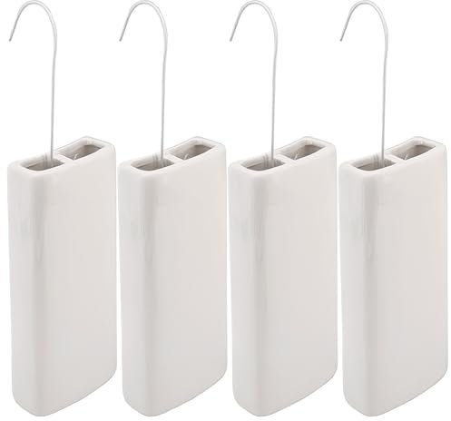 Luftbefeuchter für Heizung Set inkl. Haken - Keramik 380ml Wasserverdunster - weiß beige - Wasserverdunster verdampfer verdunster Luftreiniger - Neutral - 4 Stück