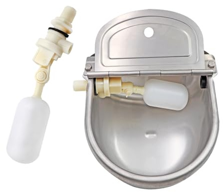 Abbeveratoio Automatico per Cani con 2 Valvole A Galleggiante Regolabili, Abbeveratoio per Bovini In Acciaio Inox per Bue, Cavallo, Capra, Pecora, Abbeveratoi Automatici per Polli