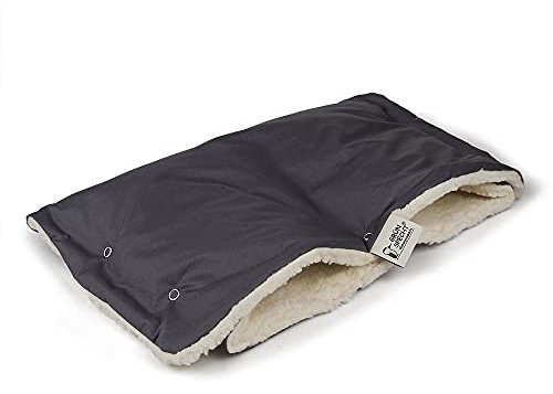 GRÜNSPECHT Kinderwagen-Muff, Handmuff aus 100% Baumwolle (kbA), imprägnierte Außenseite, wasserdicht, winddicht, Universalgröße, mit 10 Einmal-Wärmepads mit kompostierbarer Füllung (382-V1)