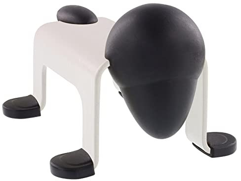 WAGNER Bodentürstopper DOG DOOR STOP - 105 x 70 x 60 mm, weiß, zum Hinstellen, Industriestahl beschichtet, Puffer und Füßchen aus schwarzem Gummi - 15520501