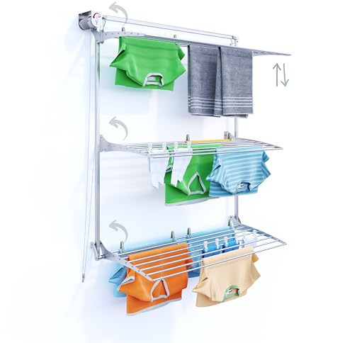 Foxydry Wall, Pull Down wall Mounted Drying Rack, Foldable, 50 in