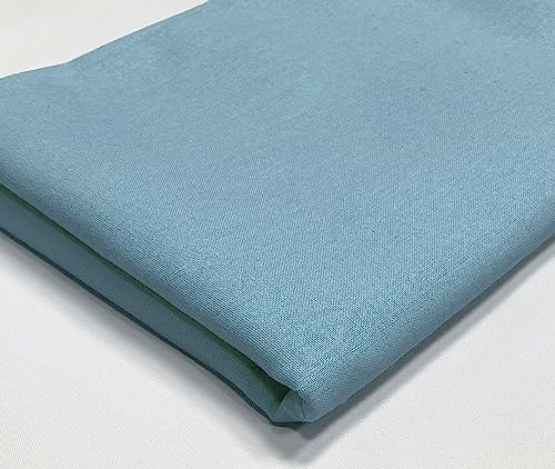 A-Express vanligt bomullstyg – 60 tum 150 cm extra brett per meter – 150 GSM viskosmaterial – för kläder, quiltning, gardinfoder, lakan, kostym, klänning, sängkläder – himmelsblå 1 meter