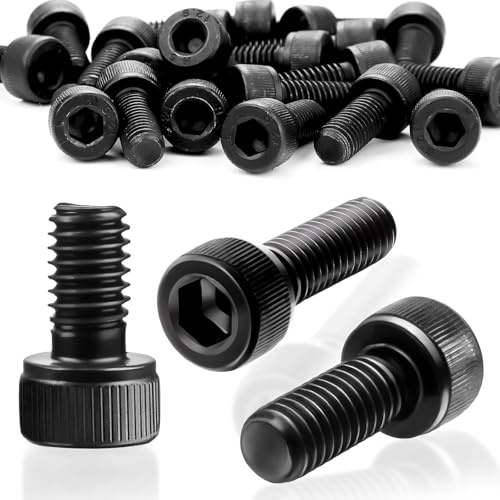 SWTYExt 30 piezas. Tornillos cilíndricos con hexágono interior M8x20mm, de acero al carbono DIN 912. Tornillos de culata cilíndricos de rosca completa, de cabeza Allen, negros, tornillos de máquina
