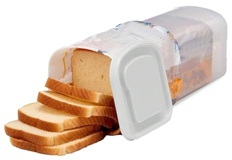 Pssopp Caja de Pan con Tapa, Dispensador de Pan, Contenedor de Almacenamiento para Sándwich, Tostadas, Patatas Fritas, Frutos Secos, Aperitivos