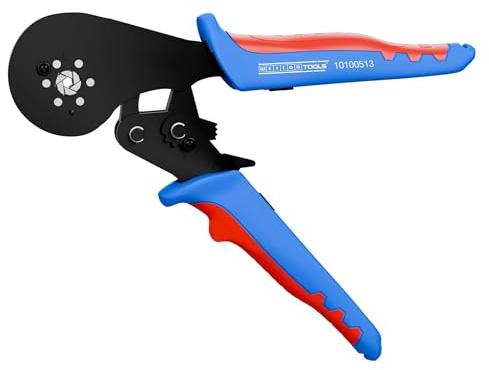 WEICON TOOLS crimptång 16 mm² HEX, kablar 0,5–16 mm² (20-5 AWG), ändkåpor, sexkantig, blå/röd