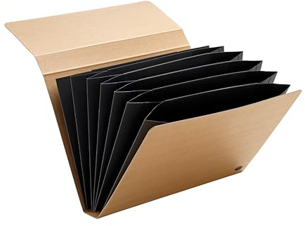 Djois, 3005731203 - Cartellina espandibile a 7 scomparti, certificato FSC, marrone, 4 pezzi, ideale per ufficio e casa, conservazione documenti, chiusura elastica, 235 x 324 x 30, ecologica