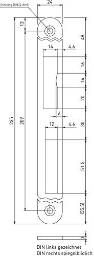 Schließblech 1145 für BMH Schlösser, rund, Edelstahl