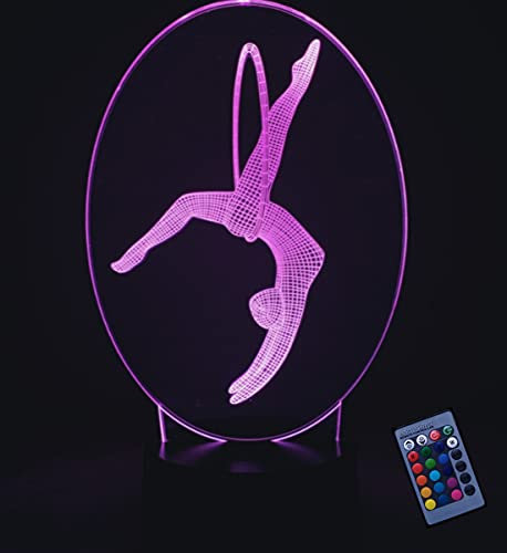 Ilusión óptica 3D Gimnasia Luz de Noche Control Remoto 16 Colores que Cambian USB Poder Touch Switch Decor Lámpara LED Mesa Lámpara Niños Juguetes Cumpleaños Navidad Regalo