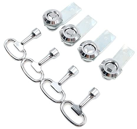 Hsthe Sea 8 cerraduras cuadradas de aleación de zinc, cerradura de puerta de armario, cerradura de caja eléctrica cuadrada con llave cuadrada (4 cerraduras y 4 llaves)