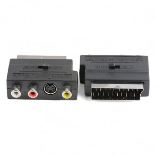Mr. Gadget's Solutions Scart Adaptor 3 RCA Phono Composite S-Video With Input Output Switch