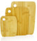 Set of 3 Natural Bamboo Chopping Cutting Slicing Board Set Wooden Serving Platter for Kitchen, Meat & Veggie Prep, Serve Bread, Food Crackers & Cheese (S,M,L)