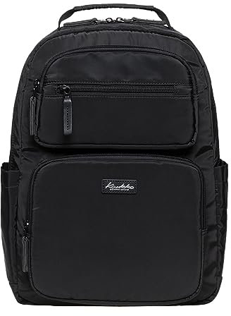 KAUKKO Freizeit Laptop Rucksack, für Damen & Herren Wasserdichter Wanderrucksack, Leicht Backpack mit viele fächer für Schule Arbeit und Sport, 14L, Schwarz