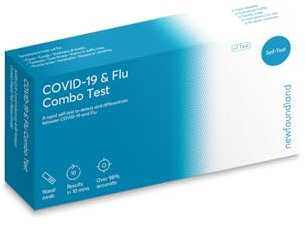 Newfoundland COVID & Flu Combo Test Kit - Dual Home Self-Testing for Influenza & COVID-19 - Rapid Results in 10 Minutes - Detects Coronavirus & Flu Strains - CE Certified - Single Use