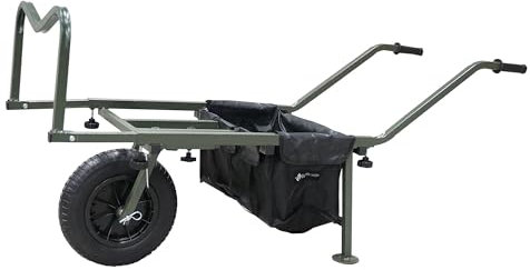 Transport Trolley Barrow - EuroCatch Angelwagen für mühelosen Tackle-Transport, Transportkarre, Angelwagen/Voll-PU-Rad, Aufbewahrungstasche, Schnelle Montage