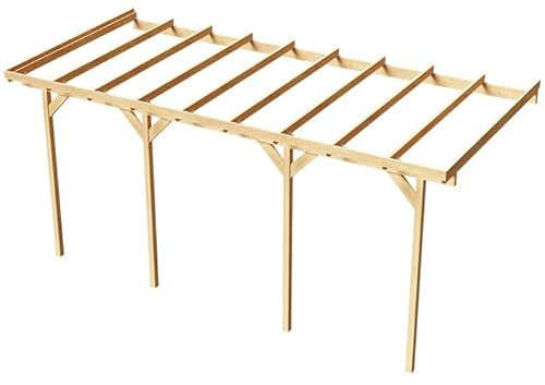 Wood & Play Wandgaragenunterstand aus Holz - Hochwertige Verarbeitung - Selbstmontage - Stabil und langlebig - Solide Basis - Vielseitig einsetzbar - 300 x 724 cm