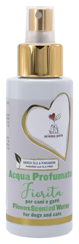 Mama Pets Acqua Profumata Fiorita per Cani e Gatti 100ml, Profumo Floreale Spray Delicato per Tutti Tipi di Pelo di Animali Domestici, Fragranza Certificata, Ipoallergenico e Vegan, Made in Italy