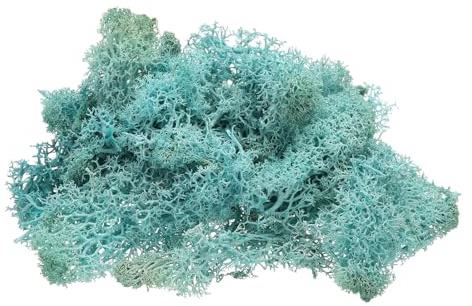 QUARKZMAN Muschio di Renna Conservato, 4 OZ Muschio Finto Artigianato Muschio Secco Artificiale Decorazione Artigianato Terrari Piante Vaso Centrotavola Giardini Fate (Blu)