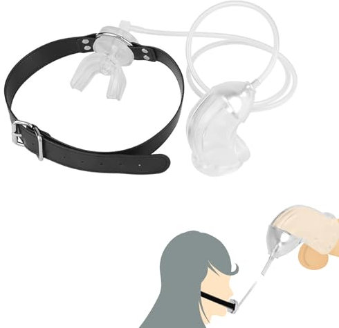SM Mundknebel Knebel Mund Extrem,mit Urin Katheter & Peniskäfig(Piss Trichter),Ball Gag mit Katheter Harnröhre Mann,Keuschheitskäfig Herren Penishülle Penis Sleeve,BDSMs Spielzeug Extrem Sklavin