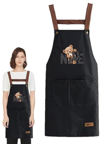 Zibeem Gartenschürze, Gartenwerkzeugschürze - Verstellbare Werkzeugschürze,Wasserdichte Schürze mit Taschen, multifunktionale, verstellbare Arbeitsschürze zum Backen, Reinigen