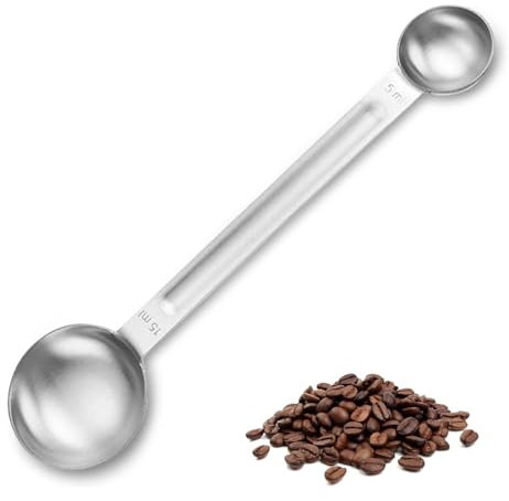 CALLYSONIC 5 ml/15 ml kaffesked rostfritt stål, digital mätsked, kaffesked portionerare, kaffe mätsked, långt handtag kaffe mätsked, te tillbehör för te, kaffe, cappuccino