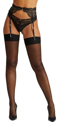 Ann Summers Plain Top Seamed Glossy Stockings for Women Black