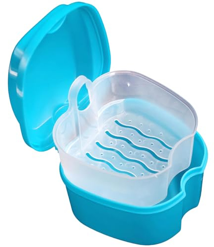 Yeory Custodia da Protesi, Scatola di Fermo Dentale, Contenitore per Il detergente per Protesi, Tazza di Protesi Portatile, Porta della Protesi da Viaggio