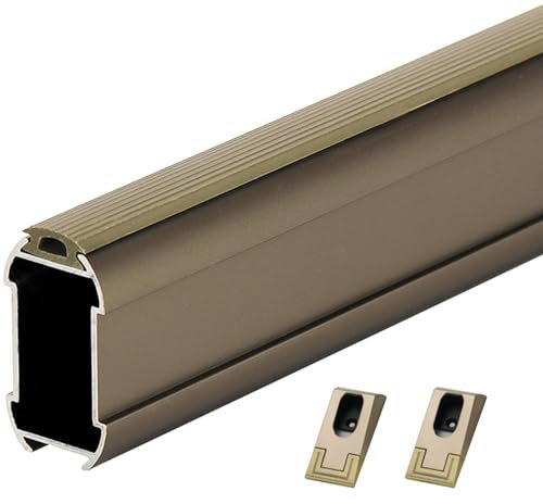 barra armario Barra Para Colgar Ropa Resistente, Personalizada, Mate, Ahorra Espacio, Barra Industrial Para Armario, Tubo En Forma De I, Para Casa, Caravana, Balcón, Con 2 Bridas.(Brown,79in(200.7cm))