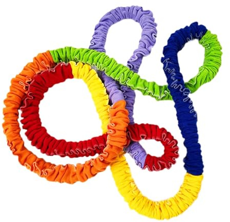 Perfeclan Cooperative Stretch Band Dynamic Mouvement Exercice Prop Multi Color Cooperative Stretch Rope Rope Resistance Band for Children Gym, 5m