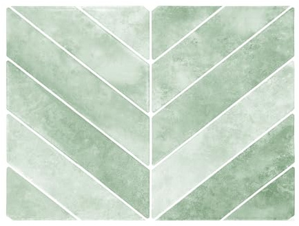 Umelee Adhesivos para Azulejos 28,7×22,9 cm, Pegatinas Autoadhesivos Impermeables 3D, Decoración para Cocina, Baño, Dormitorio, Oficina, Restaurante, Muebles (Verde, 10 Unidades)