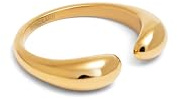 SINGULARU - Anillo Doble Gota. Acero con Baño en Oro de 18 Kt. Joyas Para Mujer.