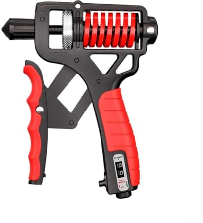Allenatore di forza con impugnatura regolabile, 10 kg, con contatore meccanico, per atleti e appassionati di fitness (Rosso)