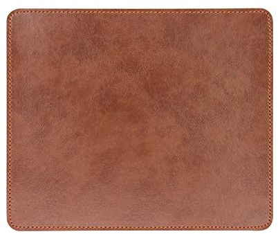 Non-Slip Rubber Base Leather Mousepad for Laptop Computer PC Personality Desings Gaming Mouse Pad Mat 9.45 X 7.87 inch (Leahter Mouse Pad-Coffee, 9.45 X 7.87 inch)