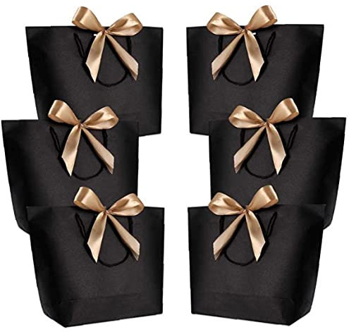 TOSSPER 10pcs Cadeau Boîte en Papier Kraft Favors Sacs d'or Poignée Invités pour Baby Shower Fête d'anniversaire De Mariage Décoration