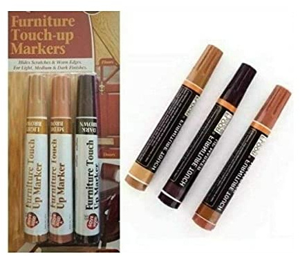 Furniture Touch Up Markers 3 Brown Wood Scratch Repair Restore Pens Paint Floor
