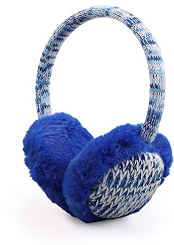 Pesaat Cache-Oreilles Pour Enfant Fille Garçon Chaud Peluche Cache-Oreilles Ajustables Hiver (Bleu Royal)