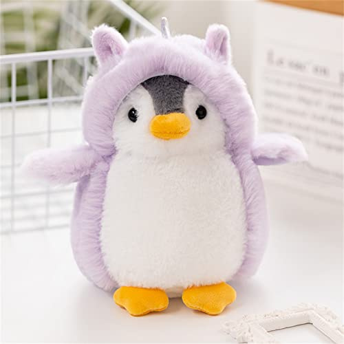 GLITZFAS Pinguin Stofftier Plüschtier, Kuscheltier Plüschpuppen Pinguin, 20cm Stofftier Schmusetier Geschenk für Jungen Mädchen Babys (Lila)