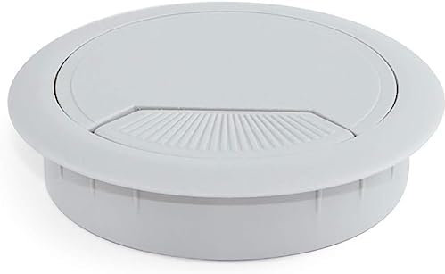 1 Passacavi per Scrivania - Organizza e Gestisci i Cavi con Facilità - Diametro 60 mm - Passacavi Rotondo da Incastro per Scrivania per Ufficio e Casa - Bianco, 1 Pezzo