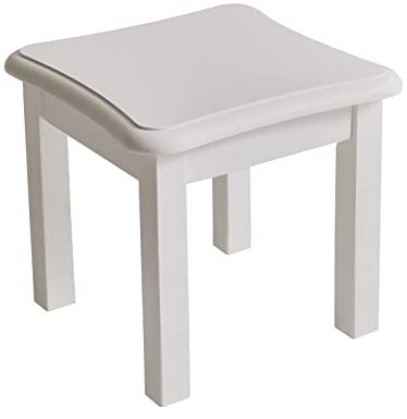 Aibiju Kids Step Stool, Small Short Stool, Shoe Changing Stool, Solid Wood Stool for Kids,Portable Stools for Adults Heavy Duty, Plant Table,White,JPRF-1498