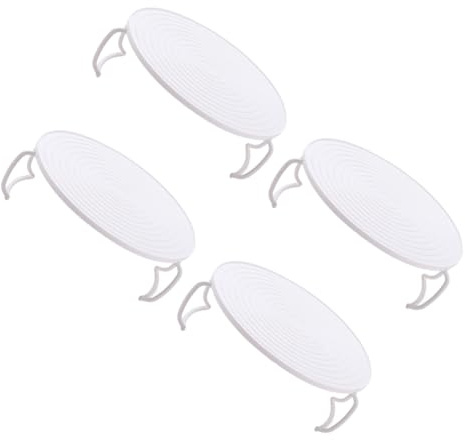 MAGICLULU Holder Material 4pcs Holders Racks Microwave Layered Storage Tray Oven Insulation White Pp Heat Pot Practical Kitchen Countertop Use