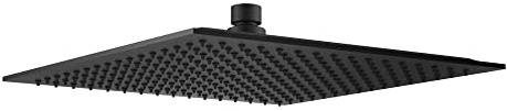 ENKI, R47, Square Ultra Slim Shower Head Stainless Steel Large 300mm, Black Fixed Shower Heads, Ball Joint, High Pressure Shower Head