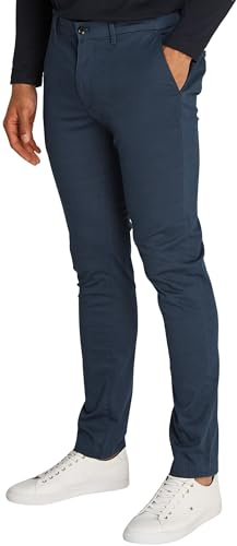 Tommy Hilfiger Uomo Pantaloni Chino Bleecker Printed Structure Slim Fit, Blu (Desert Sky), 28W/28L