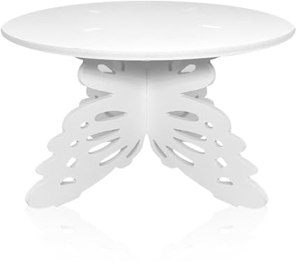 MeteoraPrime 12 Papillon gâteau en bois stand Cupcake dessert stand affichage Papillon gâteau décorations meilleure douche de mariage (Blanc)