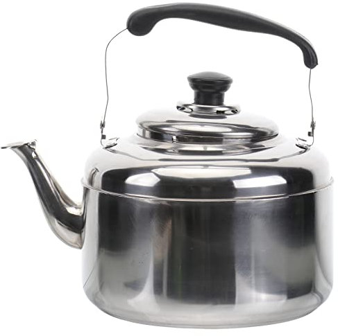 Healifty Hervidor De Agua De Acero Inoxidable Grueso Con Silbato Tetera Segura Para Cocina De Inducción y Gas Capacidad y Cómodo Manejo