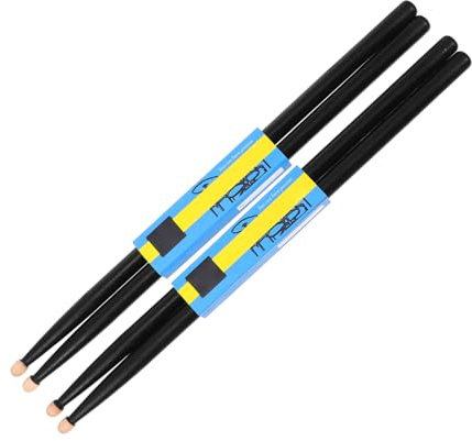 HAMPPLIES 2 Pares de Baquetas de Arce Negro para Instrumentos de Percusión, Superficie Lisa y Fácil de Llevar, Ideales para Niños y Principiantes