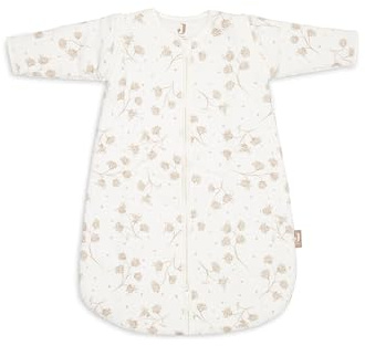 Jollein sovsäck baby – 60 cm – Leafy Dreams – bomull – 2,5 till 3,5 ToG – avtagbara ärmar – Oeko-TEX certifierad – baby sovsäck – vintersovsäck – även för vår och höst